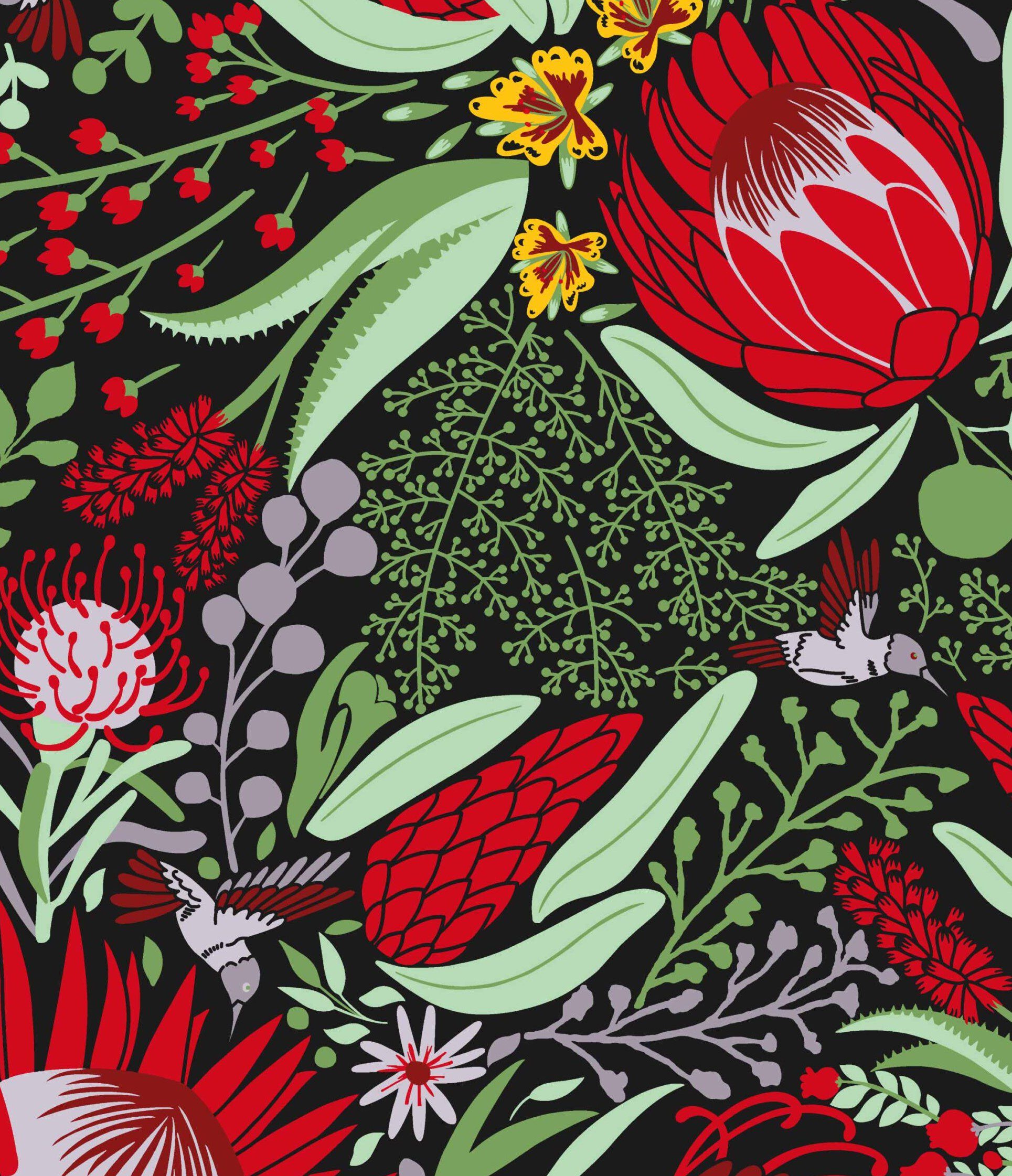 Aloe Navy Cape Flora Cotton Fabric Online