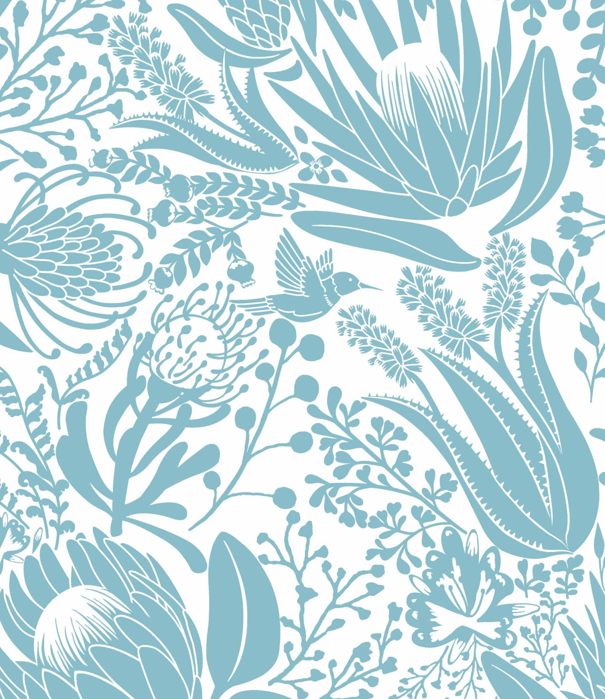 Aloe Mono Blue Cape Flora Cotton Fabric Online
