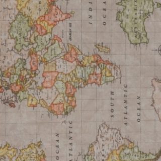 BEIGE WORLD MAP UPHOLSTERY FABRIC