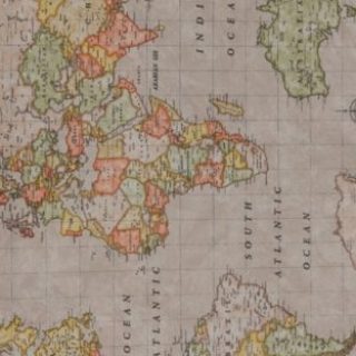 BEIGE WORLD MAP UPHOLSTERY FABRIC