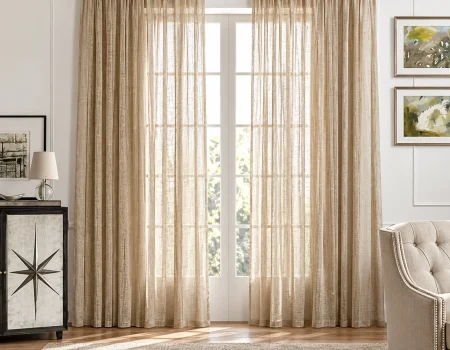 Sunlit Linen Curtains in Modern Living Room